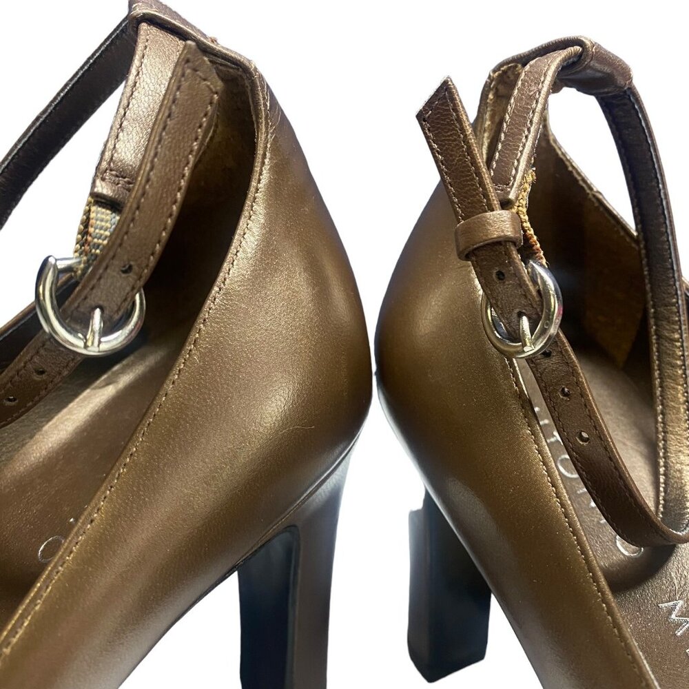 ANTONIO MELANI Women High Ankle‎ Strap Heels Sz 6.5M Bronze Event Occasion - Picture 11 of 11